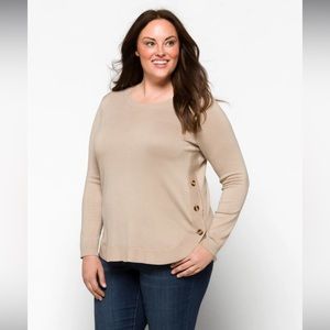 Let’s & Me December Side Button Detail Sweater: Size 1X